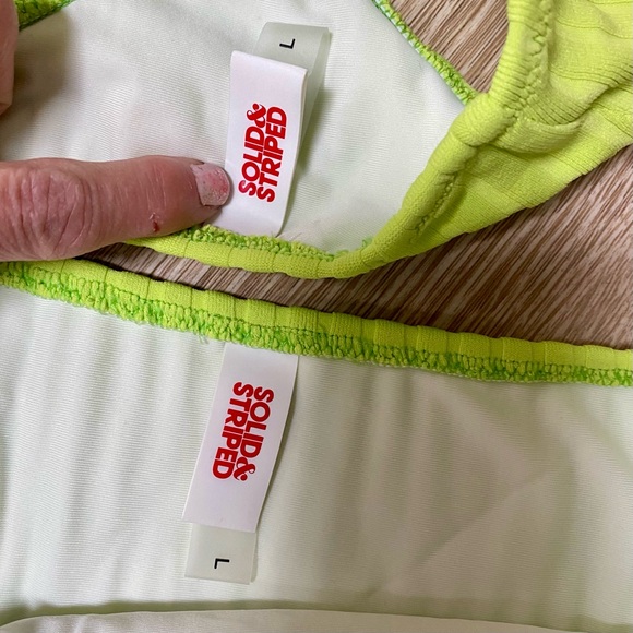 SOLID & STRIPED the beverly ribbed bikini in lime green size large - Picture 7 of 10